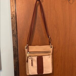 Tan and Brown Crossbody Bag